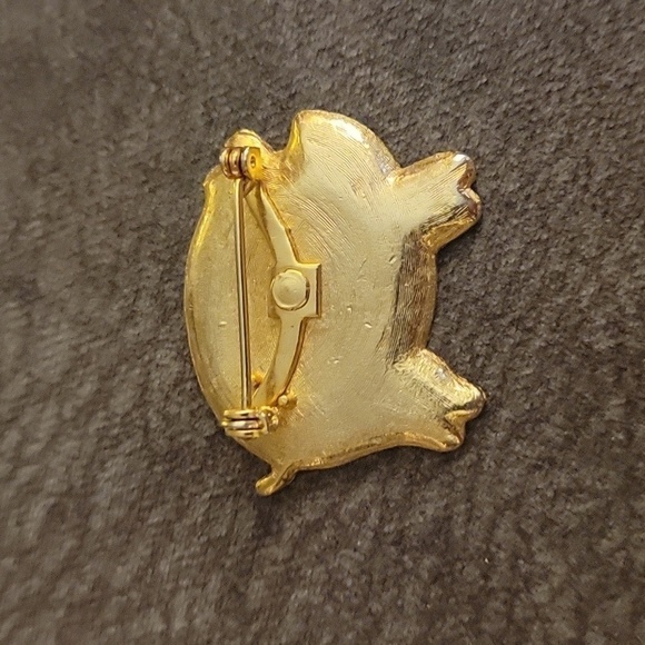 Vtg Blue Enamel Piggy Bank Doll Brooch Pin - Picture 3 of 4